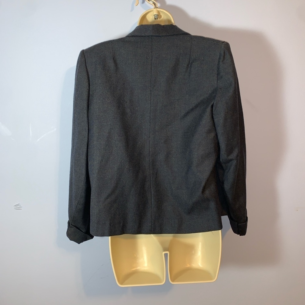 Wilshire classic vintage open grey blue wool Women's open Jacket blazer large - Picture 2 of 6